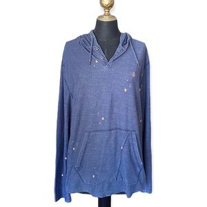 Volcom Sweatshirt Hoodie Henley Neckline Dark Blue Size Large